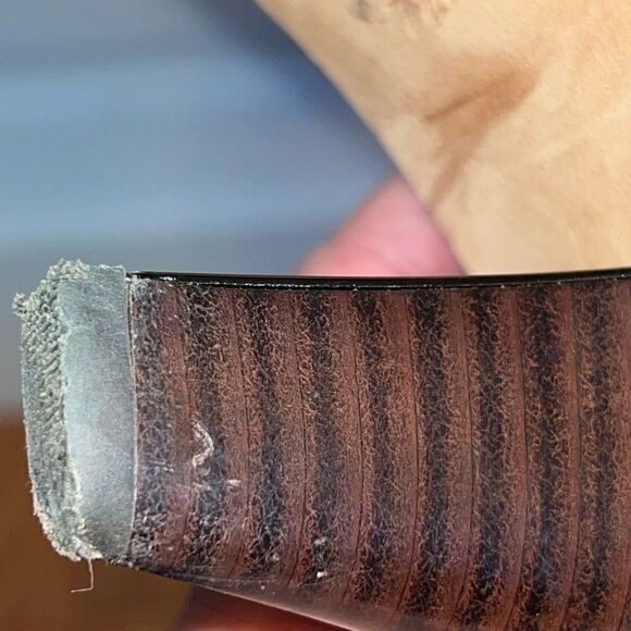 Donald Pliner Heels Over The Knee Dk Brown Suede Leather Boots Womens Sz 7.5 - Picture 8 of 11